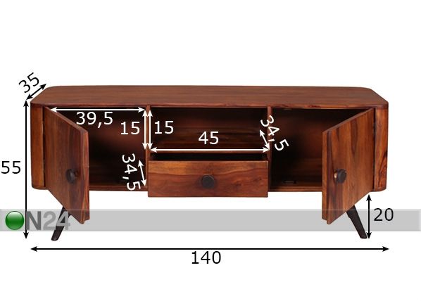 TV-taso KNOB mitat