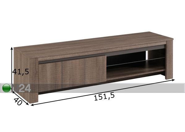 TV-taso LANA, tumma tammi mitat