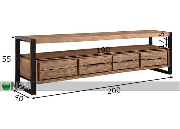 TV-taso Live Edge mitat