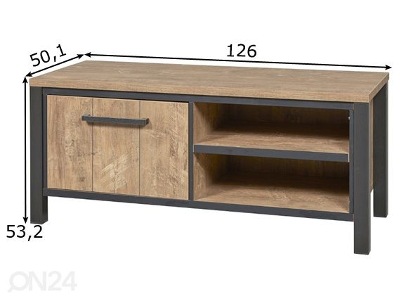 TV-taso Lovina 126 cm mitat