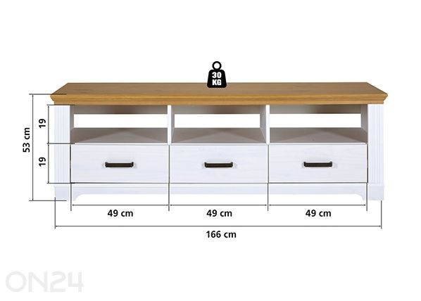 TV-taso Maluno 48x166 cm mitat