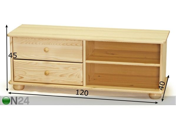 TV -taso, mänty mitat