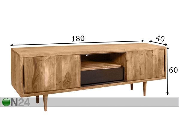 TV-taso Mid Century 180 cm mitat