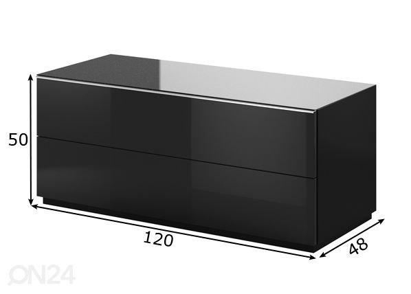 TV-taso, musta 120 cm mitat