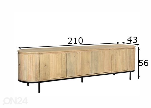 TV-taso Noor 210 cm mitat
