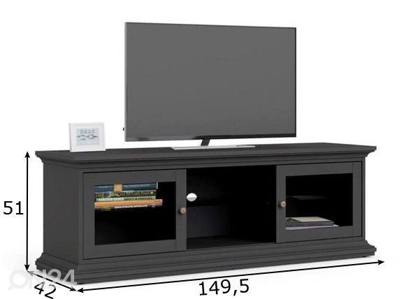 TV-taso Paris, matta harmaa mitat
