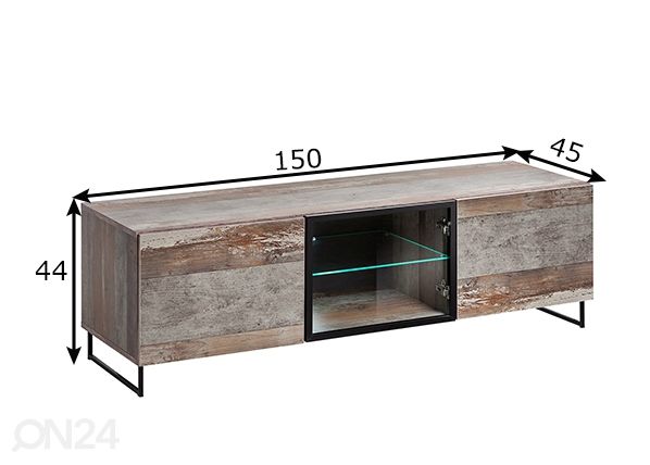 TV-taso Plank, antiikkipuu mitat