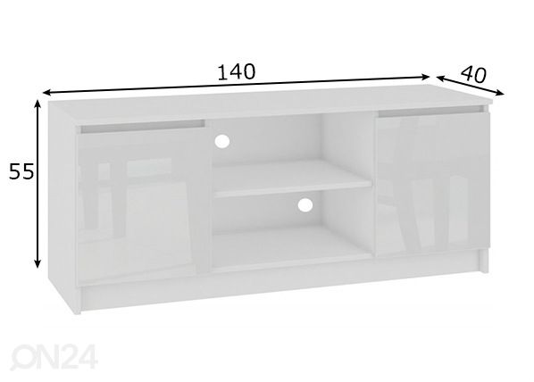 TV-taso Poznan 140 cm mitat