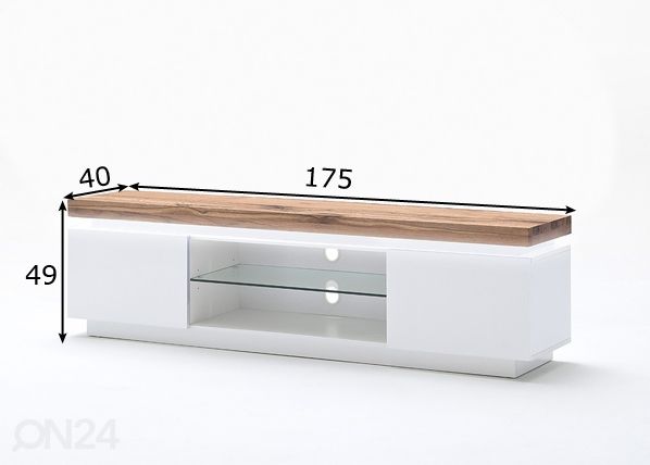 TV-taso Romina 48990MW5 puisella kansilevyllä mitat