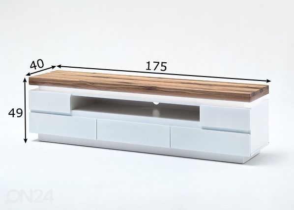 TV-taso Romina 48992MW5 puisella kansilevyllä mitat
