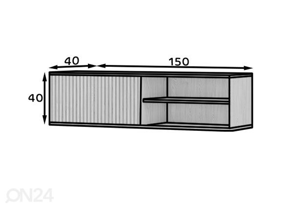 TV-taso seinälle 150 cm mitat