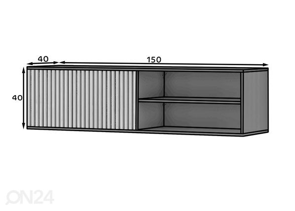 TV-taso seinälle 150 cm mitat