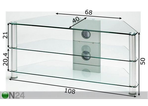TV -taso SENACO 1083 plasma-LCD 108x40 cm mitat