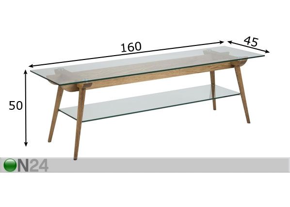TV-taso Taxi 160x45 cm mitat
