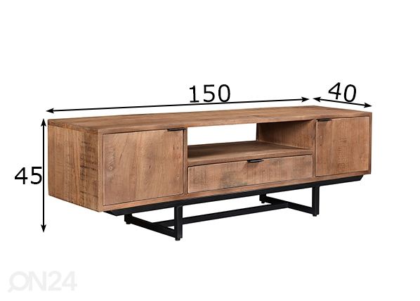 TV-taso Valdez 150 cm mitat