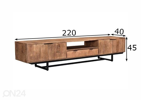 TV-taso Valdez 220 cm mitat