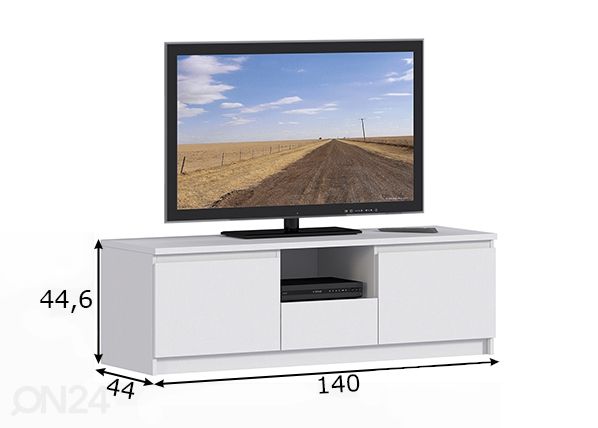 TV-taso Vesta, valkoinen mitat