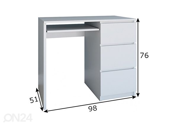 Työpöytä mitat