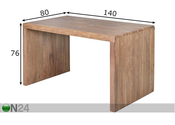 Työpöytä Boha 140x80 cm mitat