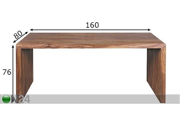 Työpöytä Boha 160x80 cm mitat
