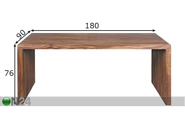 Työpöytä Boha 180x90 cm mitat