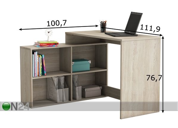 Työpöytä Corner mitat