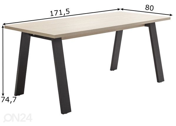 Työpöytä DaVinci 171,5 cm mitat