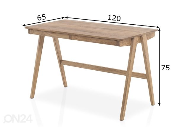 Työpöytä Delia, tammi mitat