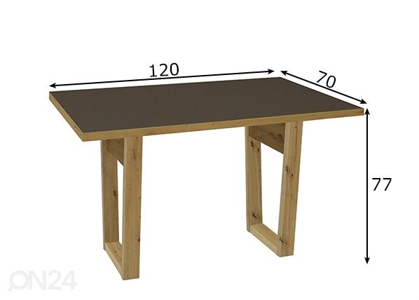 Työpöytä Frame 120 cm mitat