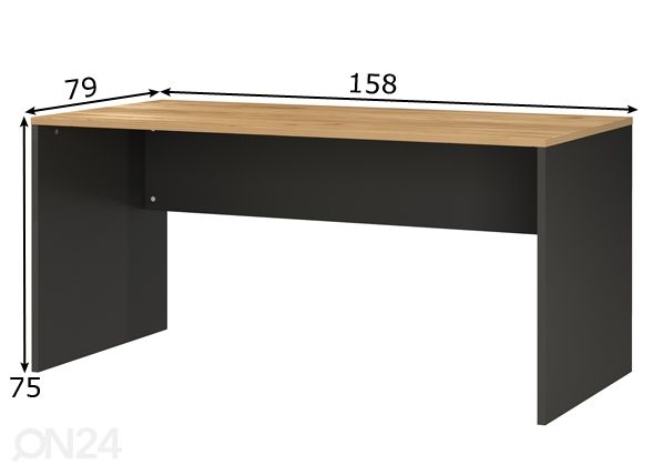 Työpöytä Lissabon 158 cm mitat