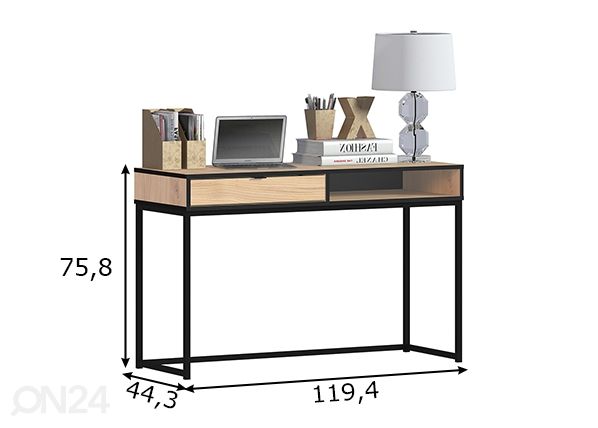 Työpöytä Loft, minerva tammi mitat