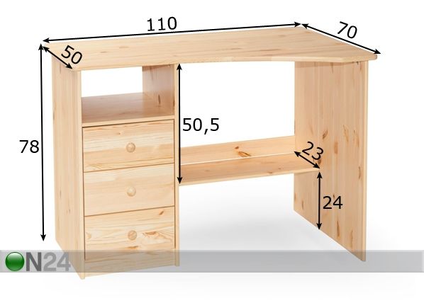 Työpöytä MIA mitat