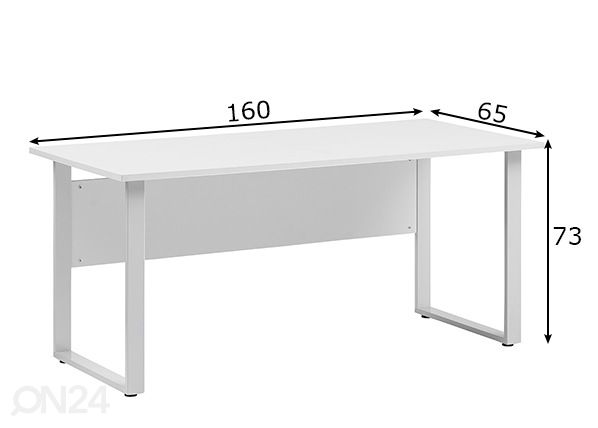 Työpöytä Minsk 160x65 cm mitat