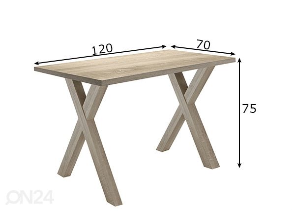 Työpöytä Mister Office X 120 cm mitat