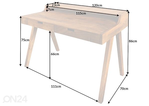 Työpöytä Monsoon mitat