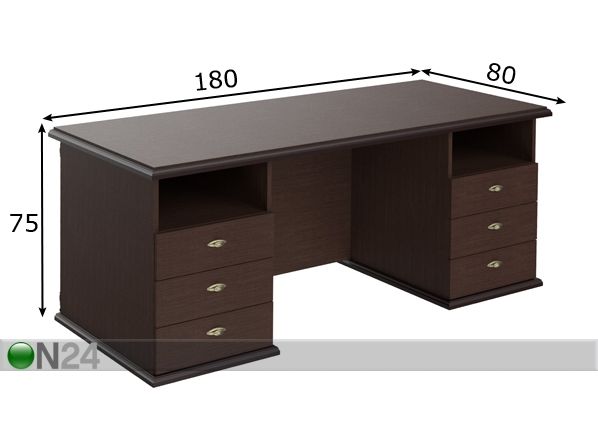 Työpöytä Raut 180 cm mitat