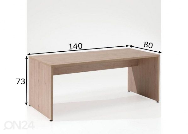 Työpöytä Rio1 140 cm kevättammi mitat