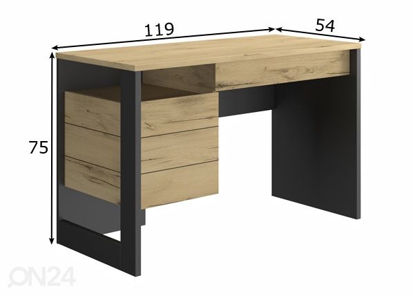 Työpöytä Russel mitat