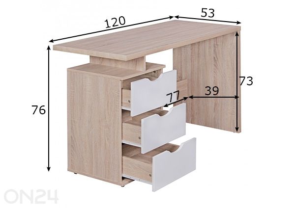Työpöytä Samo mitat