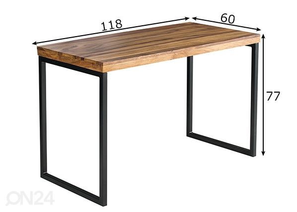 Työpöytä Sheesham mitat