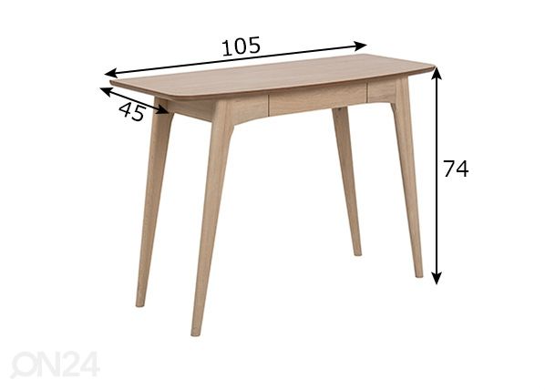 Työpöytä Ventura 45x105 cm mitat