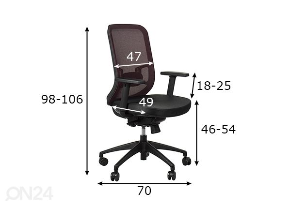 Työtuoli mitat