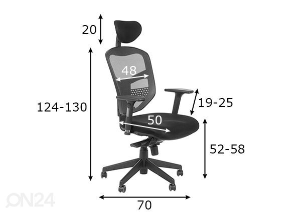 Työtuoli mitat