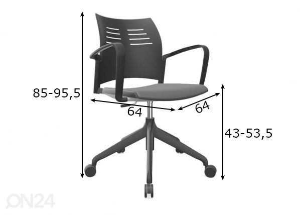 Työtuoli Actiu Spacio mitat