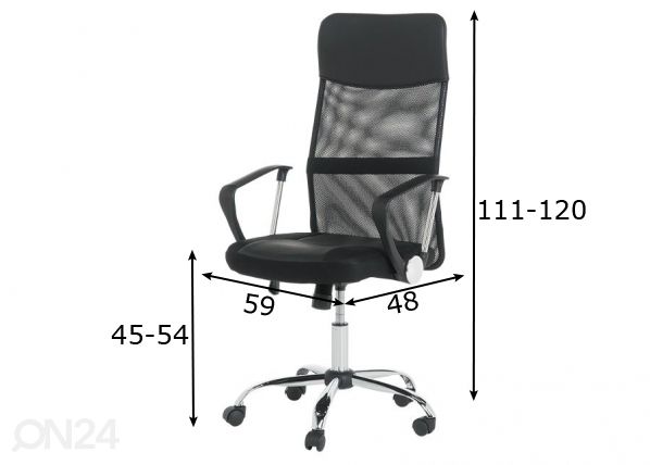 Työtuoli Carmen 6083-1 mitat