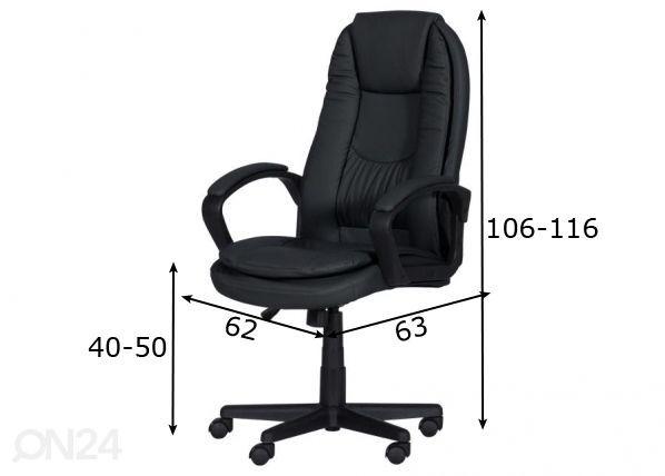 Työtuoli Carmen 6682-1 mitat
