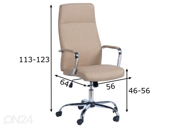 Työtuoli Carmen 7529 mitat