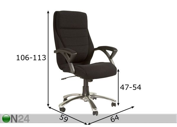 Työtuoli CARSON mitat