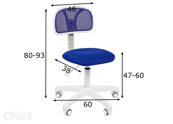 Työtuoli Chairman 250 White mitat