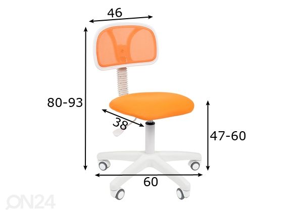 Työtuoli Chairman 250 White mitat